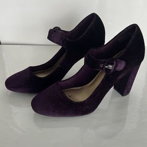 Christian Siriano Purple Velvet Heels
